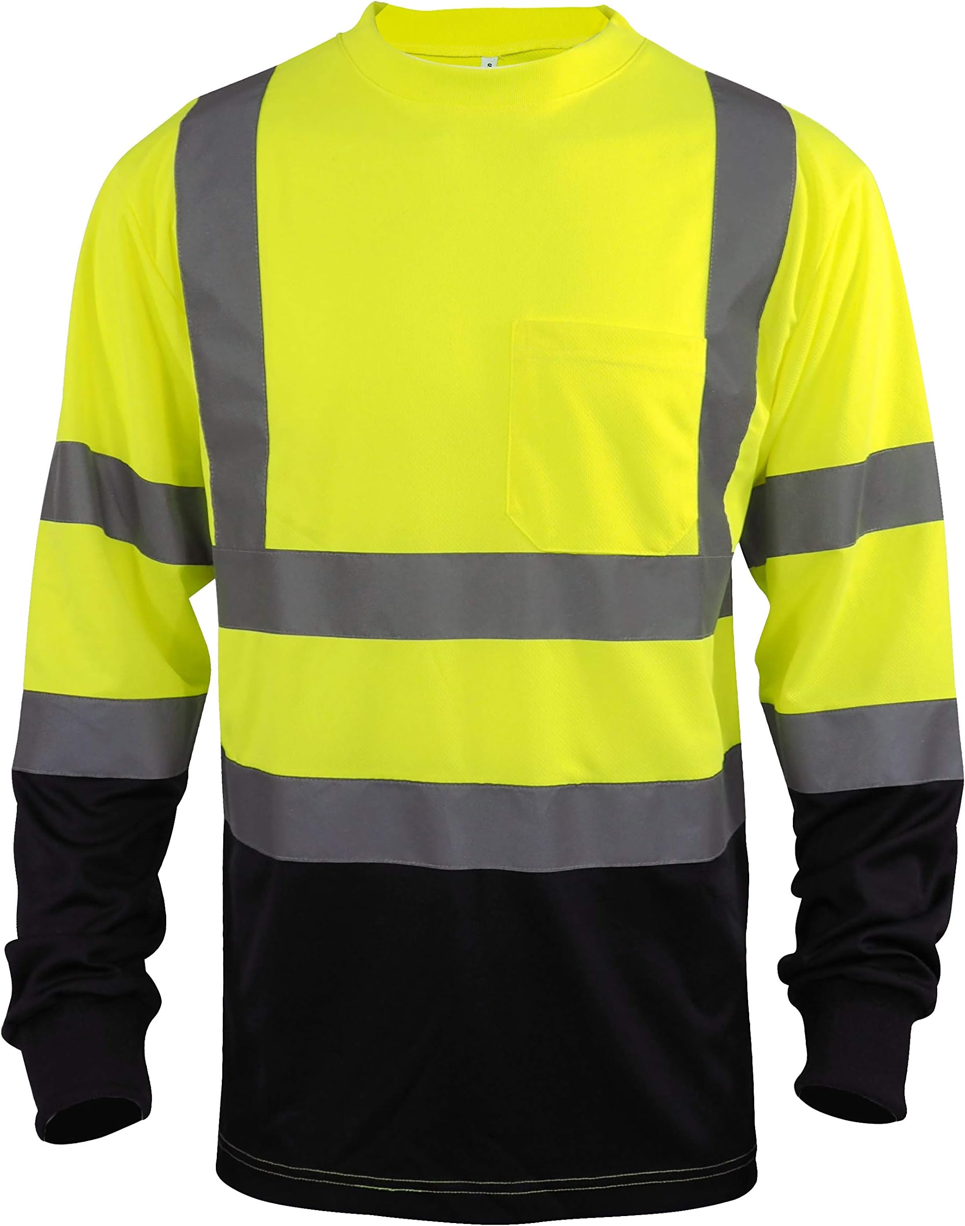 L&M Hi Vis Class 3 Tシャツ 反射 安全 ライムオレンジ 半袖 高視認性 ブラック ボトム