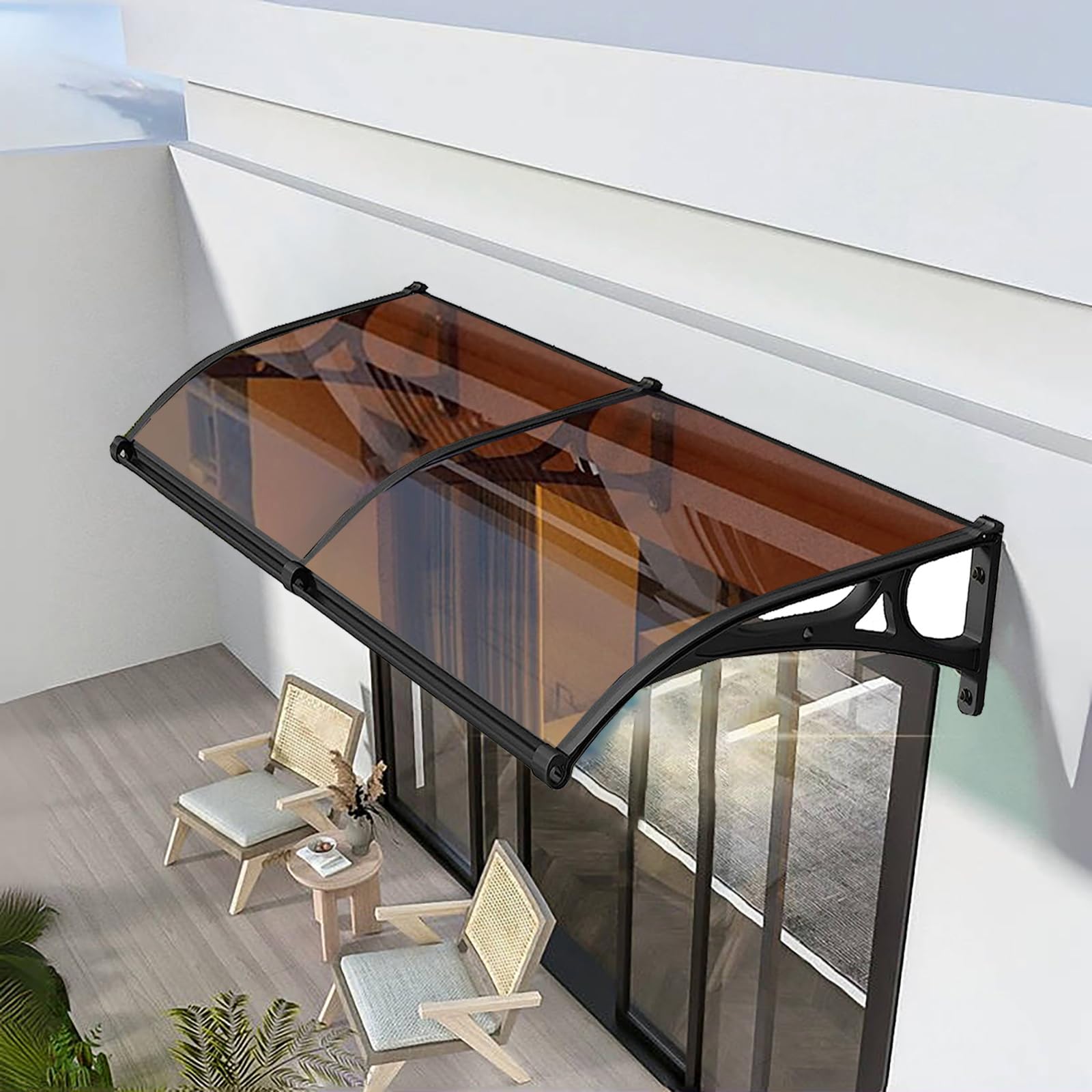 新品(未使用)_屋根庇 ひさし 雨よけ サンシェード オーニング屋根ひ(2個) Amazon.co.jp: 屋根庇 ひさし 雨よけ 玄関 雨よけ 庇 アルミ