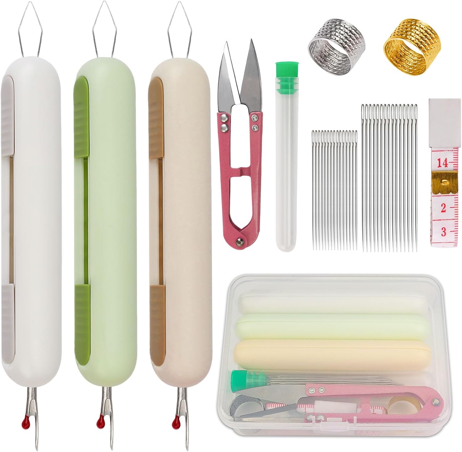 Amazon.com: FWUNYVN 2 in 1 Needle Threader Seam Ripper, 9Pcs Sewing ...