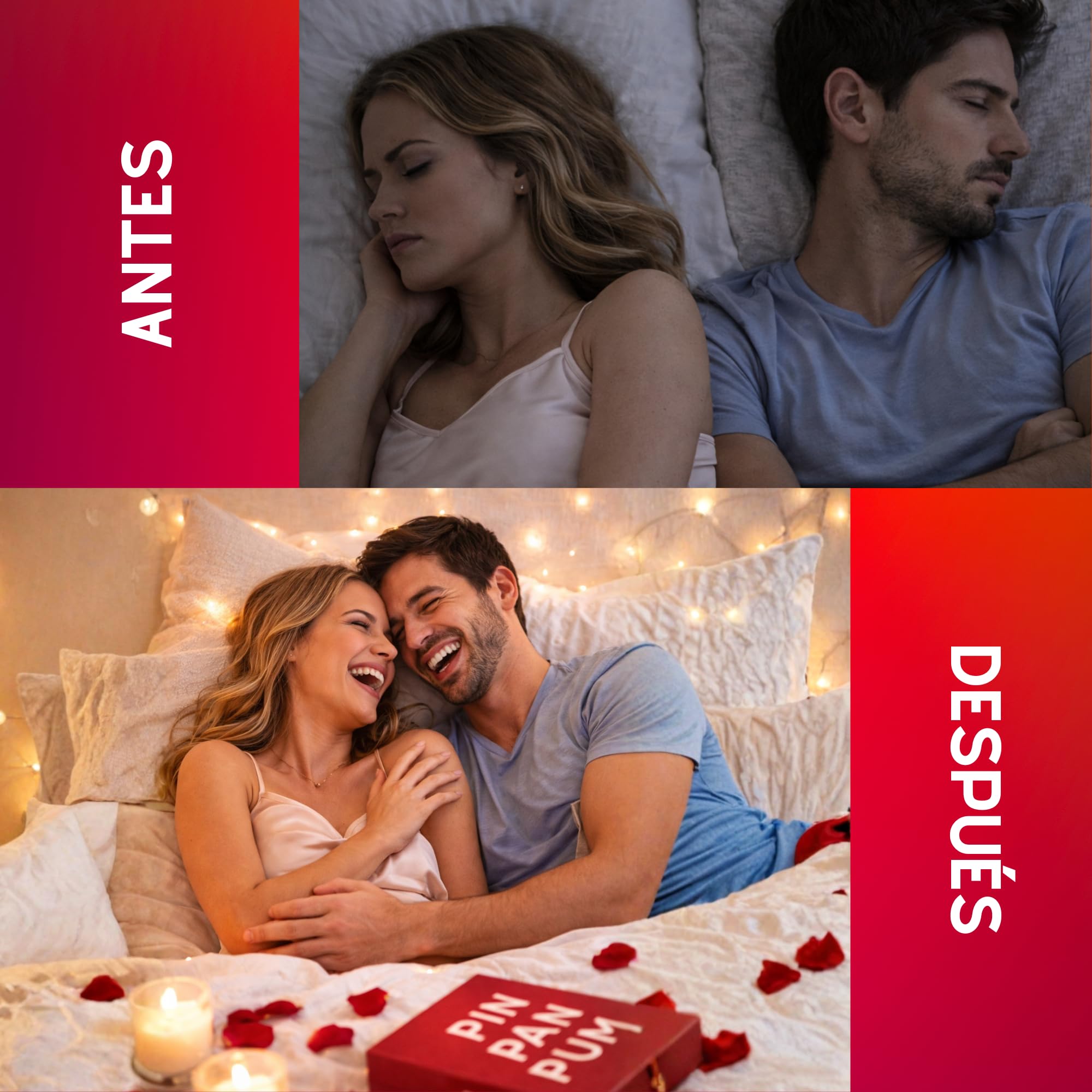 PIN PAN PUM - El Juego para Parejas que Despierta la Conexión y el Deseo - Cartas Divertidas de Preguntas, Retos y Más - Regalo Original para Parejas - Aniversario y San Valentín - Hombre y Mujer