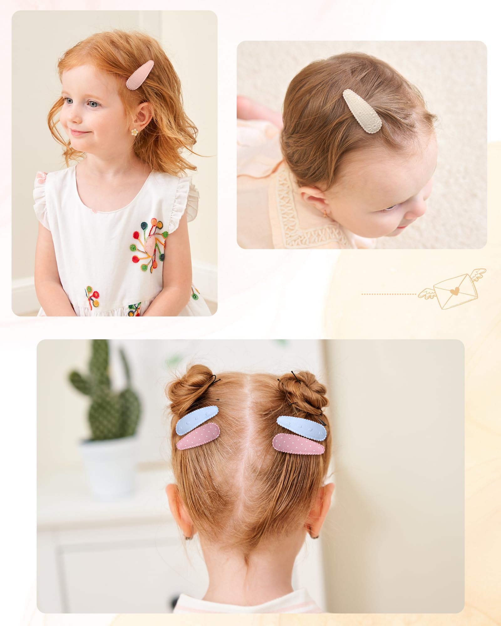Lot de 20 pinces à cheveux de 5,6 cm, avec motif floral, antidérapantes, serrées sous pression, épingles à cheveux fleuries-Couleur solide légère + couleur imprimée