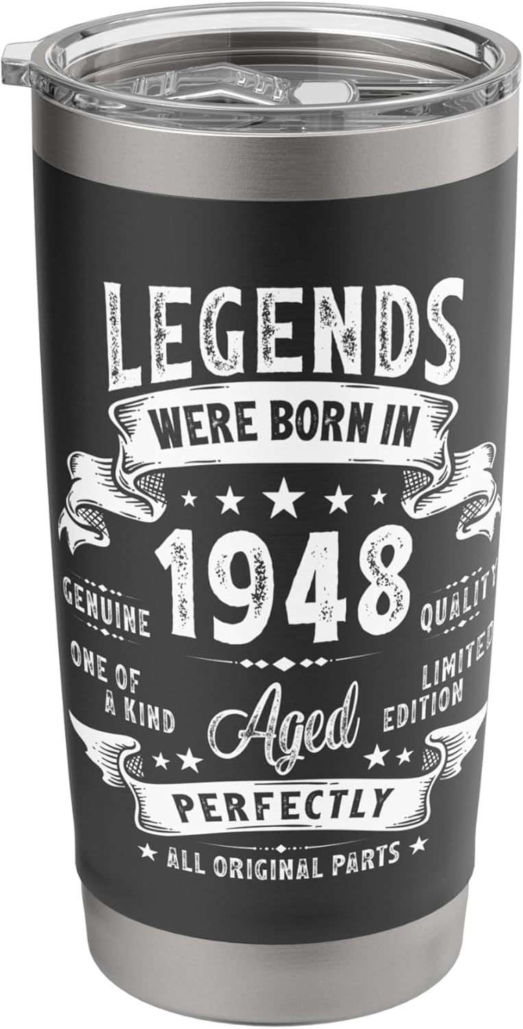 Vintage 1948 Limited Edition 77 Year Old Gifts 77th Birthday Stainless Steel Insulated Tumbler