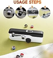 Vista 5 de New portable sewing machine handheld,Hand sewing machine with complete thread set, suitable for DIY quick repair and home use(black)