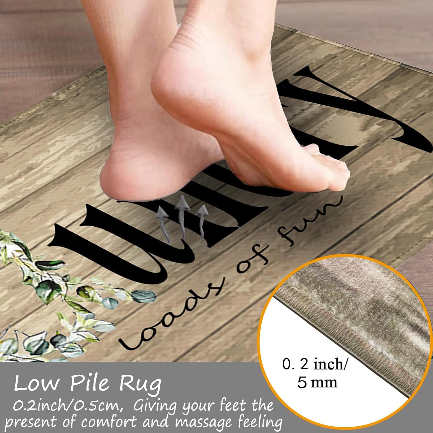 Laundry Room Organization, 24"X72" Non-Slip Laundry Room Runner, Waterproof Kitchen Floor Mat Cushioned Comfort Standing Mat, Low-Pile Soft Rug Runner for Entryway Bedroom Living Room Bathroom