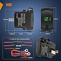 Vista 2 de Nilight Interruptor de palanca con salida USB, voltímetro LED, conector rápido 12V PD tipo C y USB QC 3.0 para automóviles, reemplazo con fusible