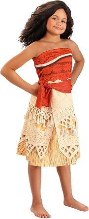 Disney Moana Costume For Girls | Outfit Includes Dress With Printed Graphics And Waist Sash | Officially Licensed