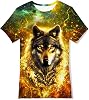 Idgreatim Boys Novelty Shirt Kids 3D Graphic T-Shirt Short Sleeve Crewneck Tees Size 4-14T