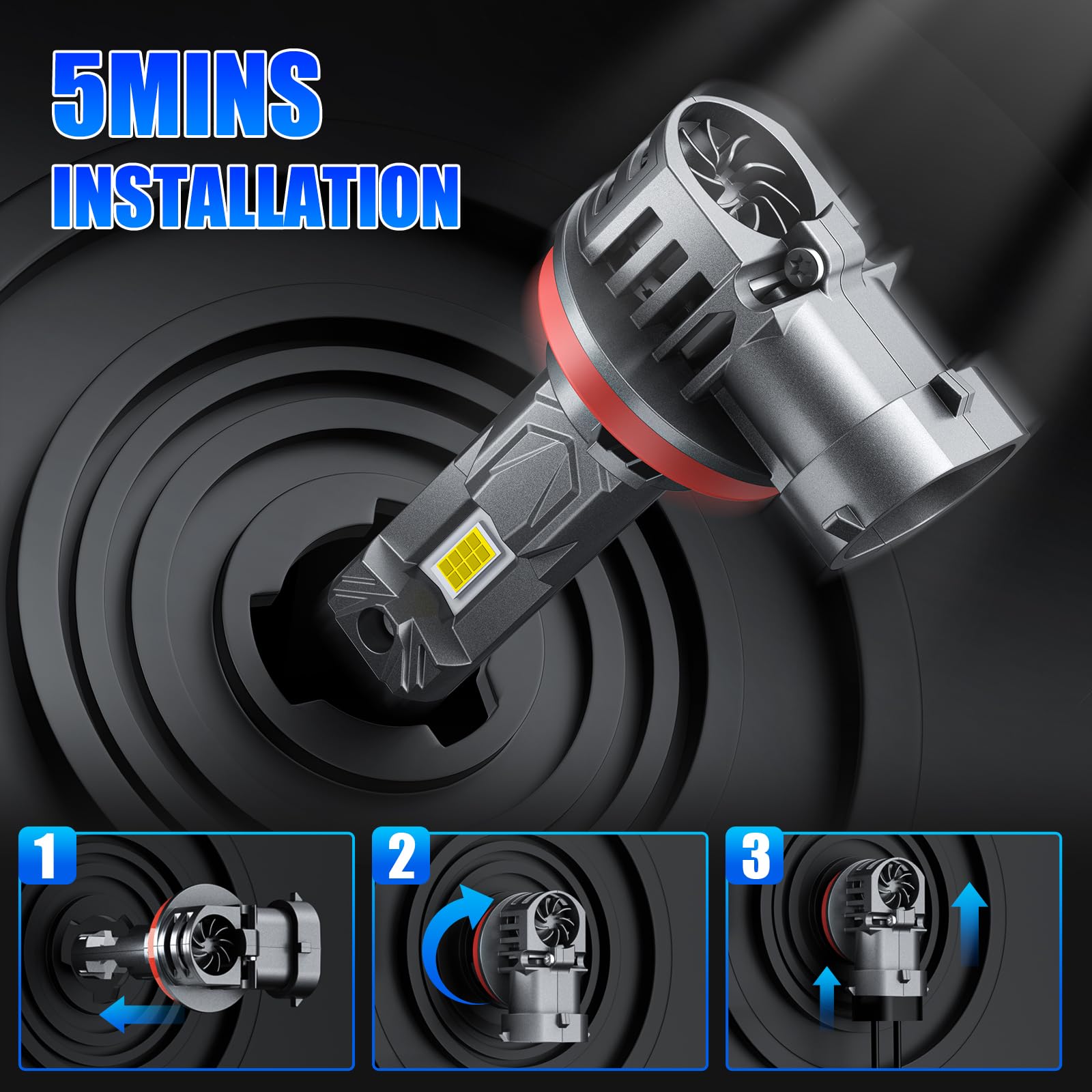 rimthin H11 Bulbs, H16 H9 H8 Fog Lights Cool White, Plug & Play (Pack of 2)