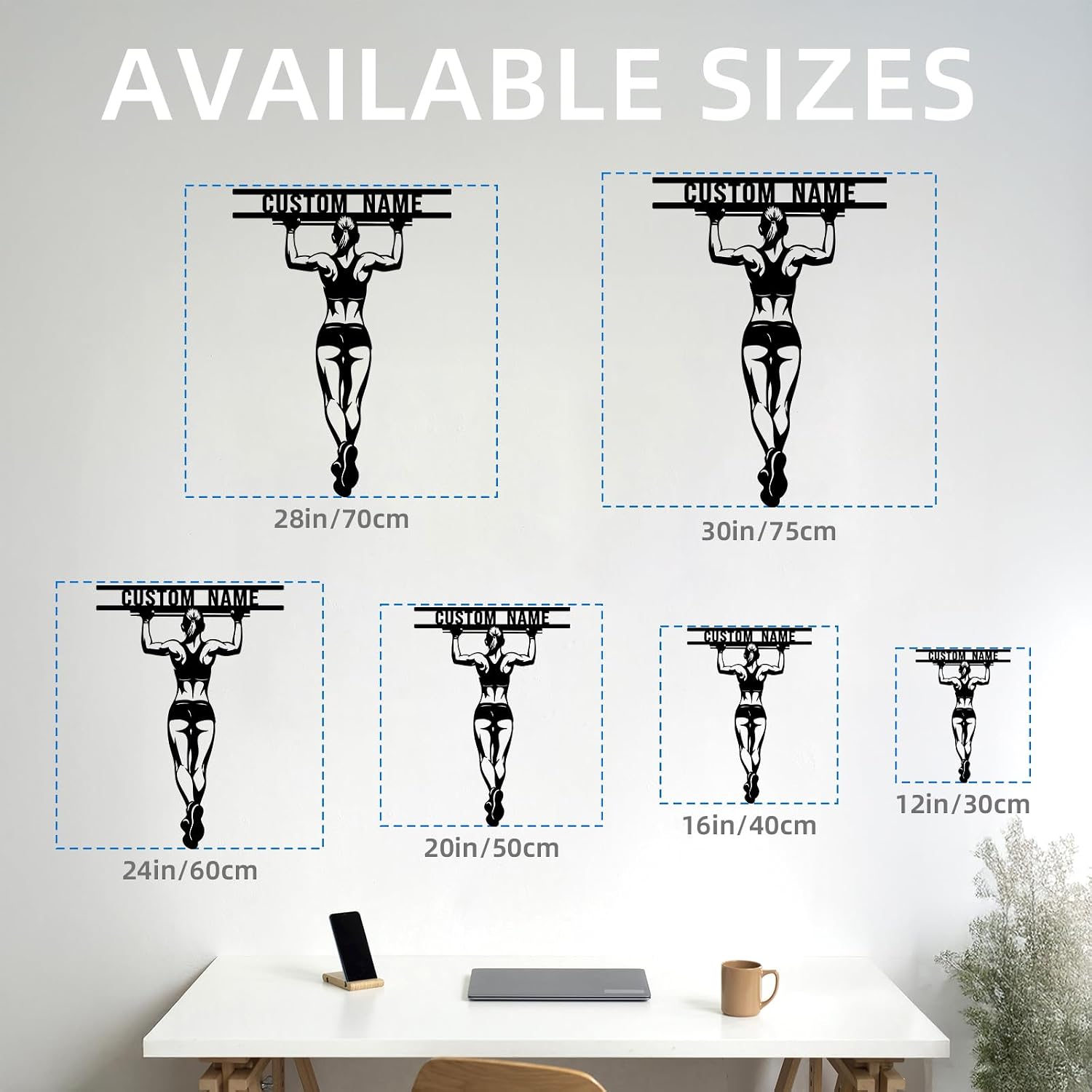 Personalized Gym Metal Wall Art Custom Fitness Name Sign Weightlifting Workout Metal Wall Decor Home Gym Gift (Style-1) image 5