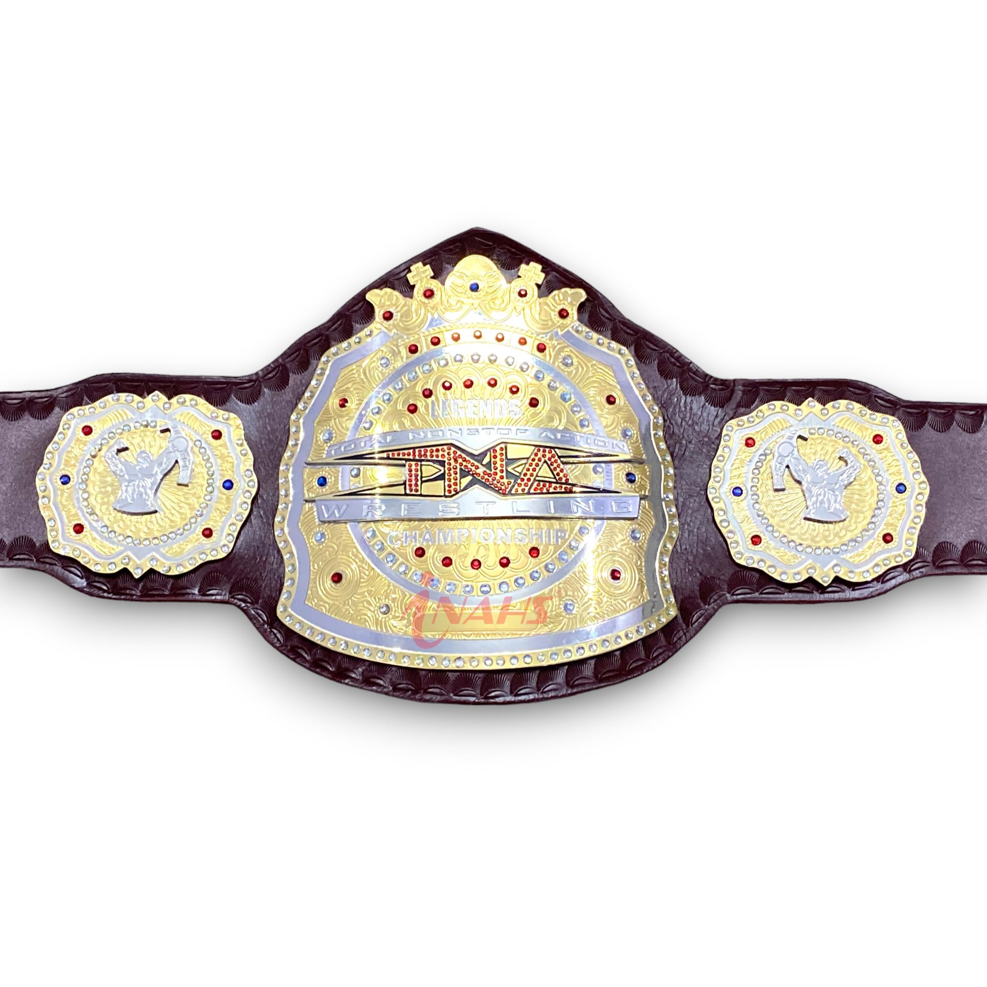 INAHS TNA LEGENDS Wrestling Championship Replica Belt Original Leather Strap Adult Size Title Belt