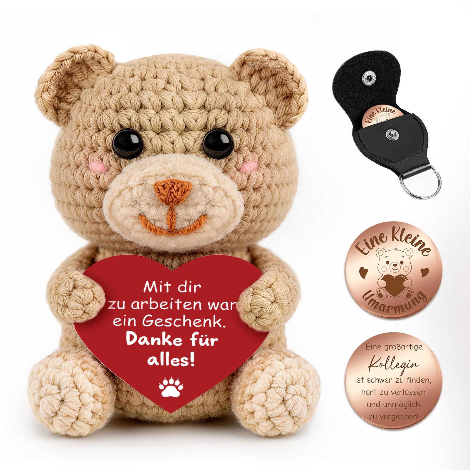 Giftota Geschenke für Frauen Mann, Handgehäkelter Bär Figuren