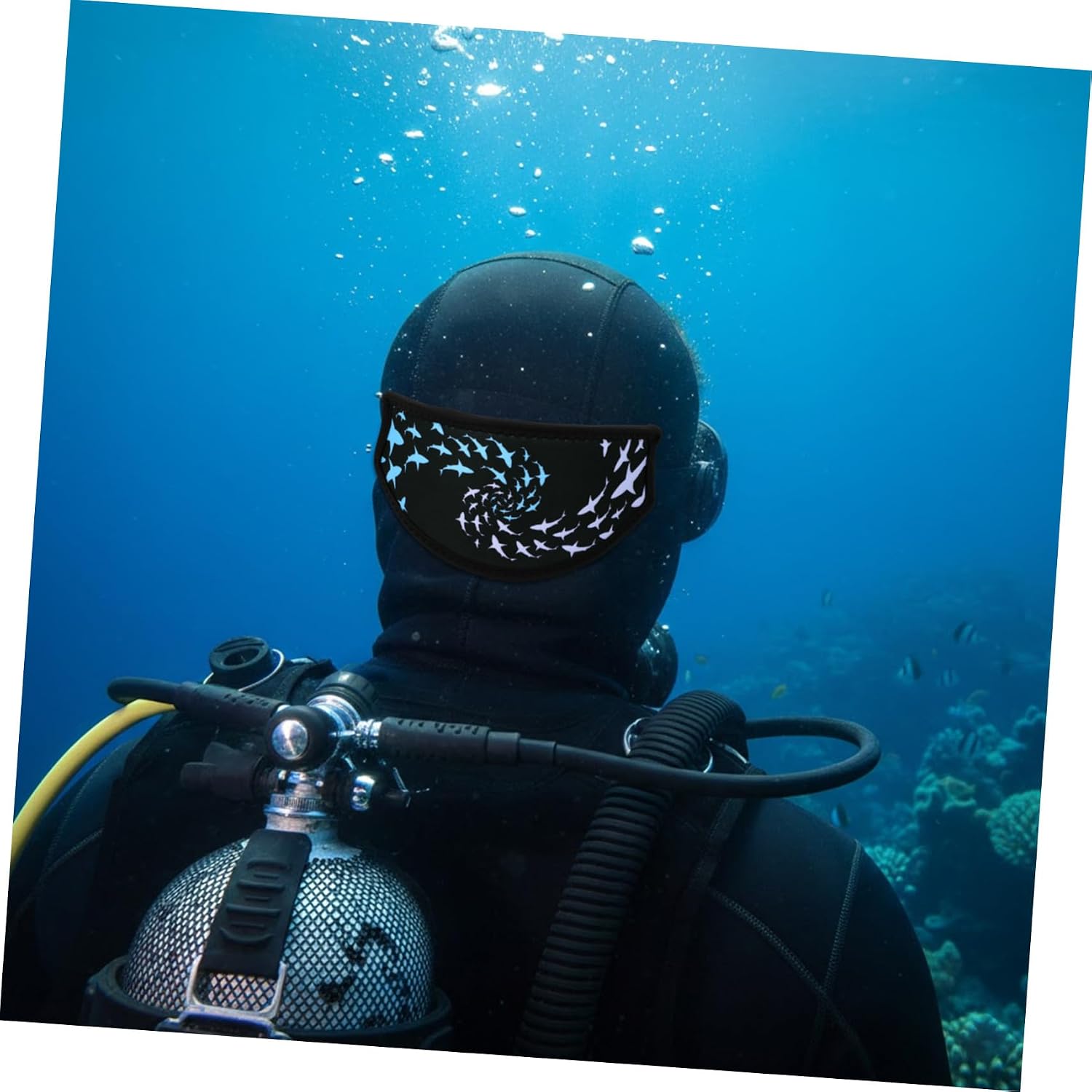 Double Layer Dive Mask Strap Cover Black Neoprene for Swimming Diving | Anti-tangle Hair Strap, Easy-clean Design, Comfortable Fit, Versatile Use for Snorkeling and Everyday Water Activity