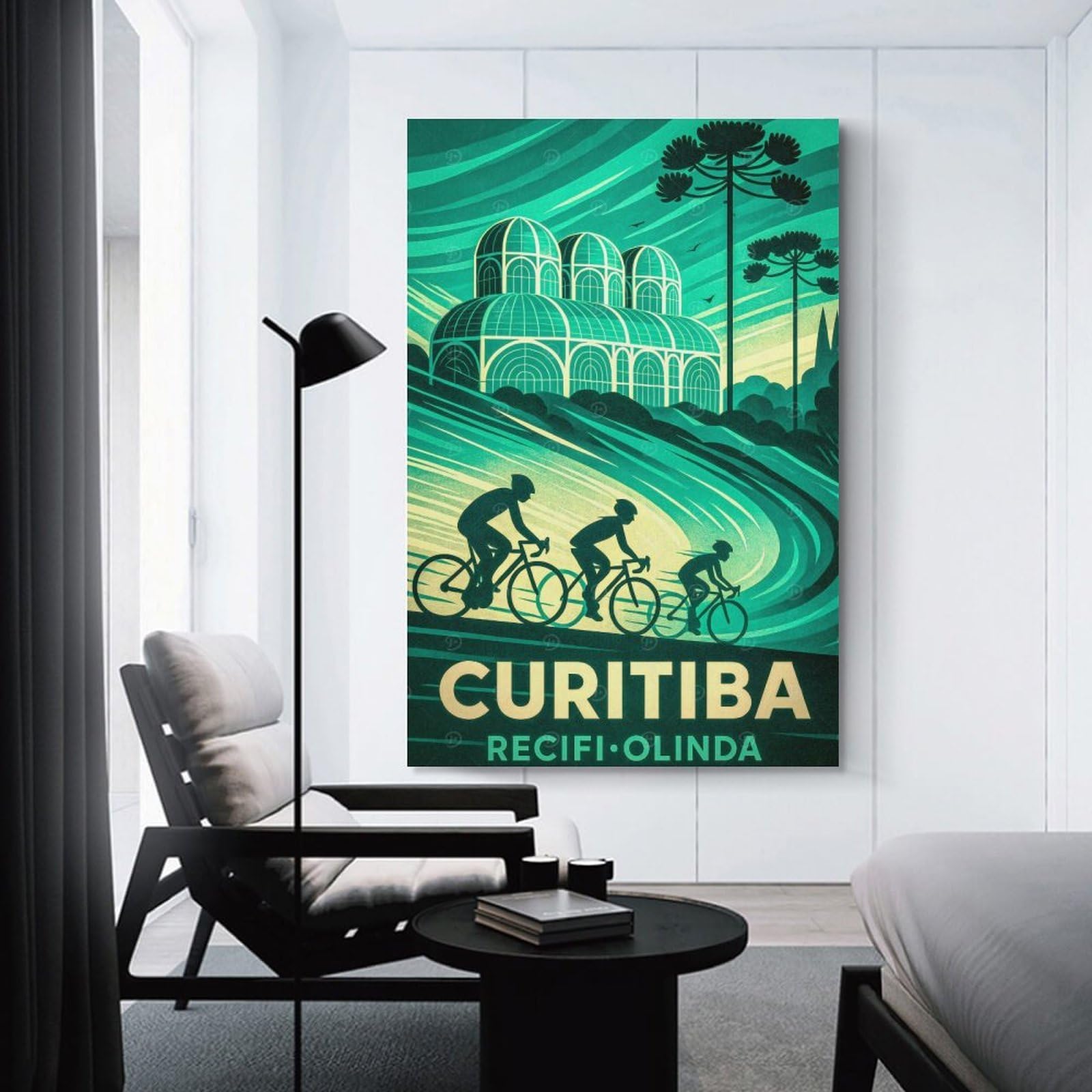 Junmoney Home Decor Wall Art Curitiba Travel, 24x36inch(60x90cm), for Flats, Guest Rooms Or Compact Rooms, Wall Decor with Flexible Room Appeal