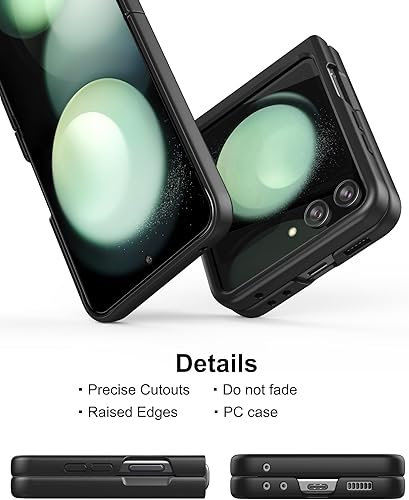 Miniatura 5 de Foluu Funda ultradelgada de policarbonato antideslizante para Samsung Galaxy Z Flip 5, acabado mate, ventana de pantalla sin obstrucciones, funda