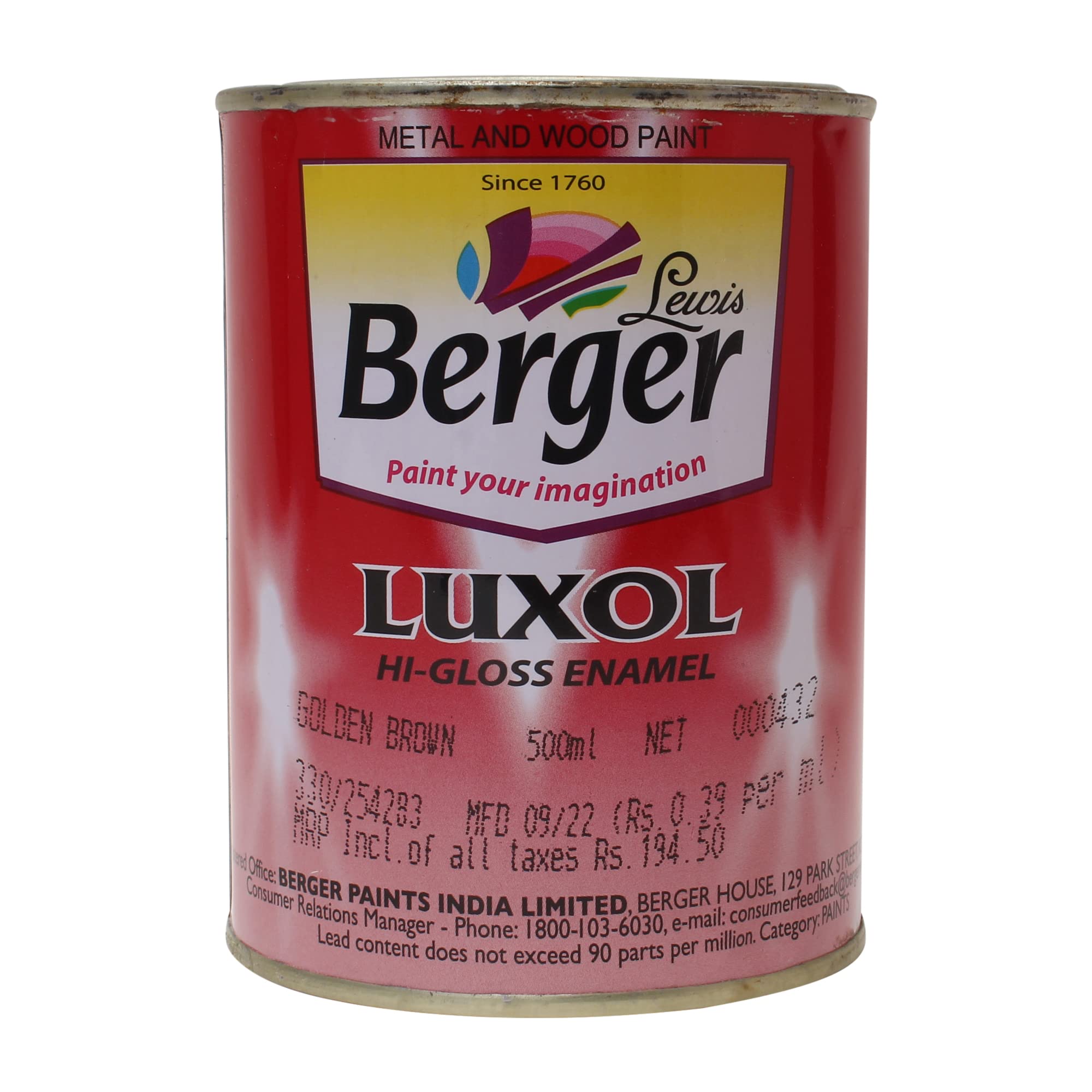 BERGER Luxol Hi Gloss Enamel-Golden Brown 500Ml (B0C3MDX7T5) Amazon Price History, Amazon Price Tracker