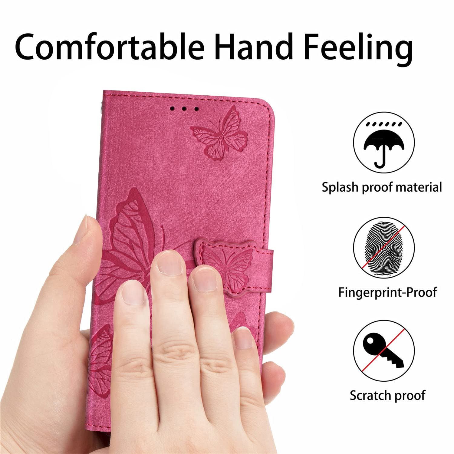 Custodia Samsung S25 Rosa Gatto: Cover Portafoglio Pelle con Stand