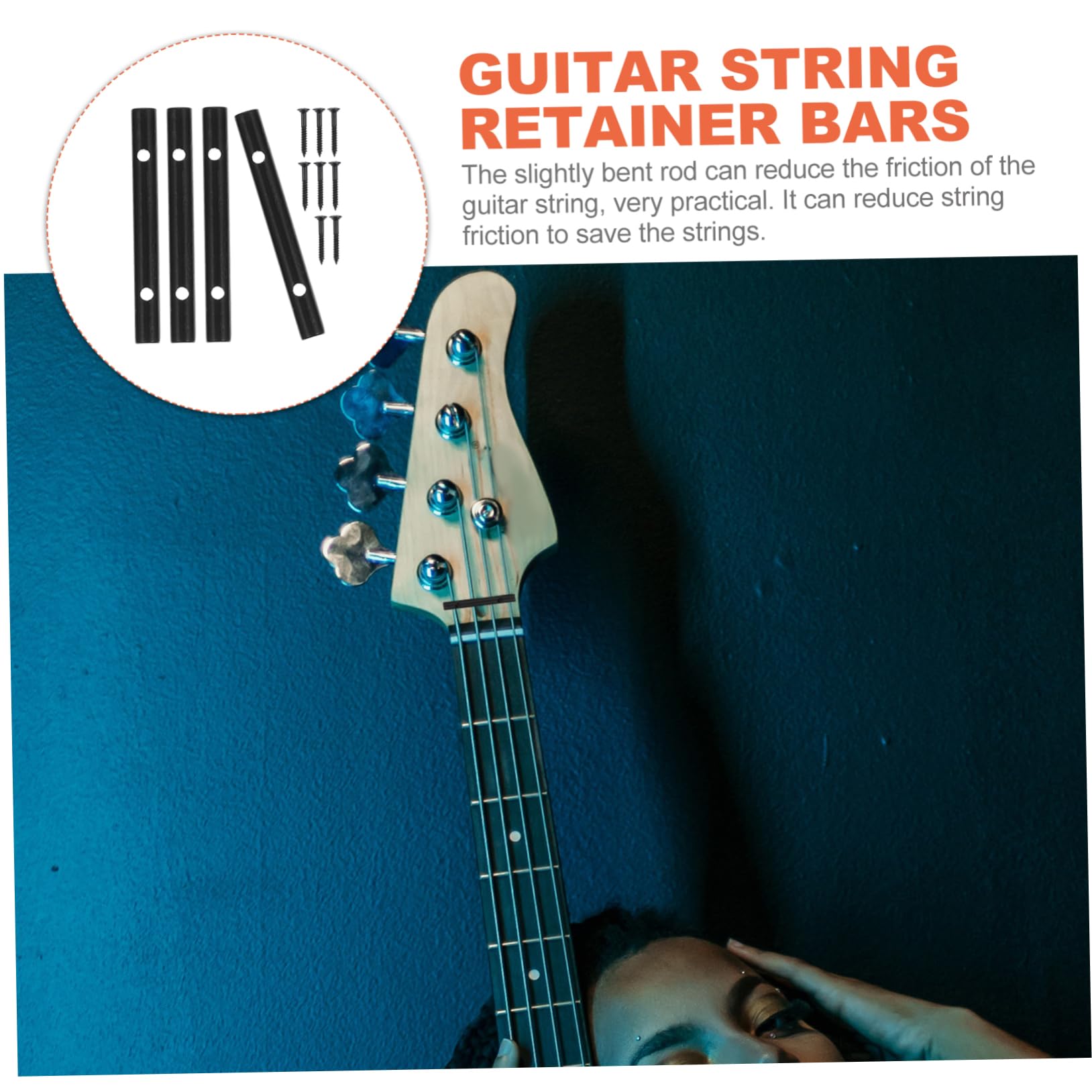 Toyvian 5sets Barre Di Ritenzione Corde Per Chitarra Elettrica Di Materiale Resistente e Leggero Stabilizzatori Per Corde Facili Da Installare e Utilizzare