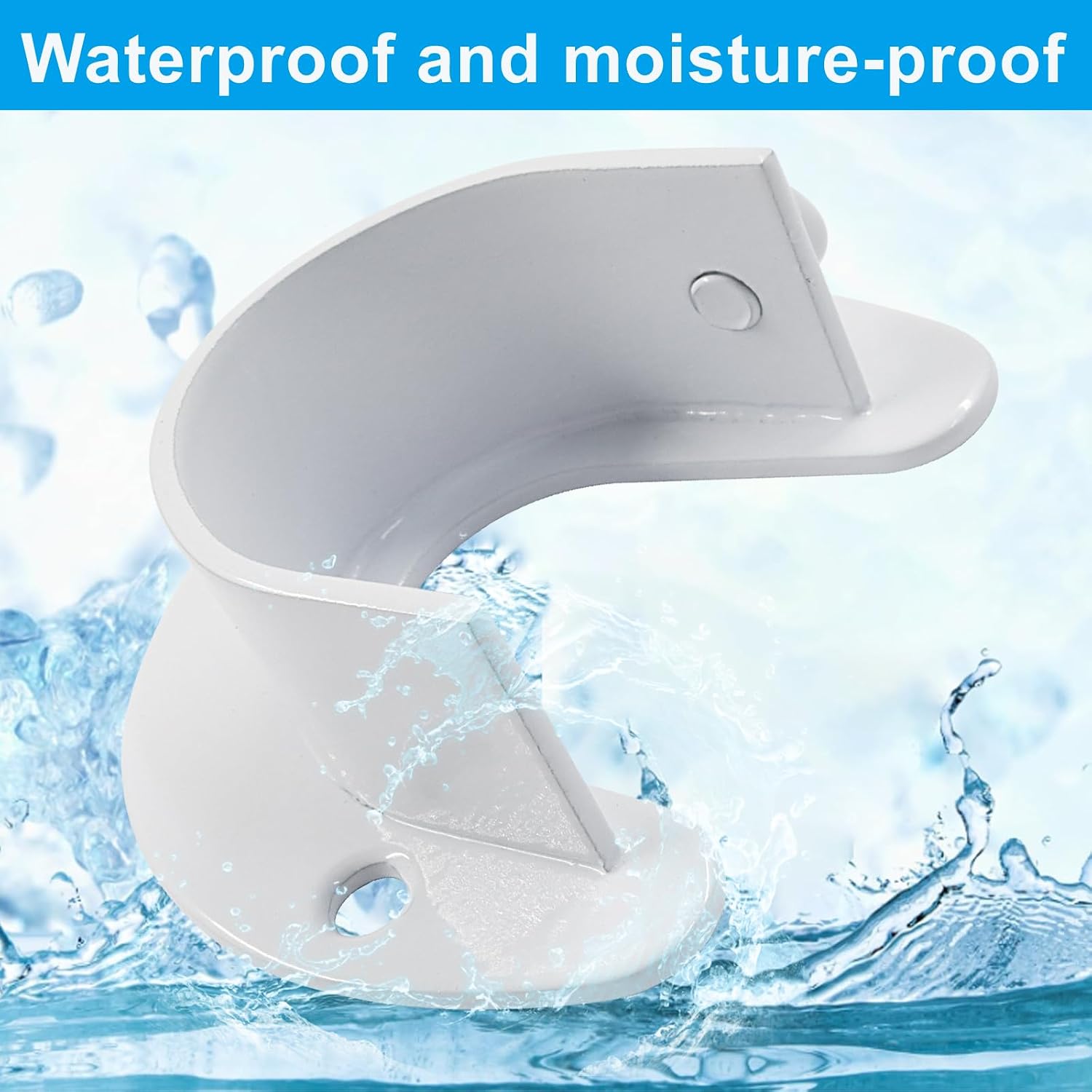 Closet Rod Bracket, 2 Pack, U Shaped, White, 1-1/4 Inch