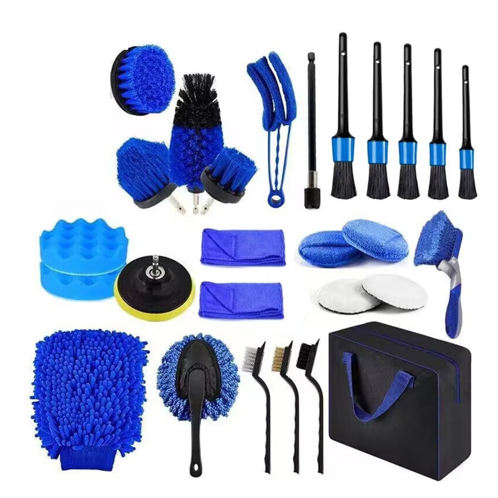 27Set di spazzole for pulizia autolavaggio Interno auto Bruch Head Detail