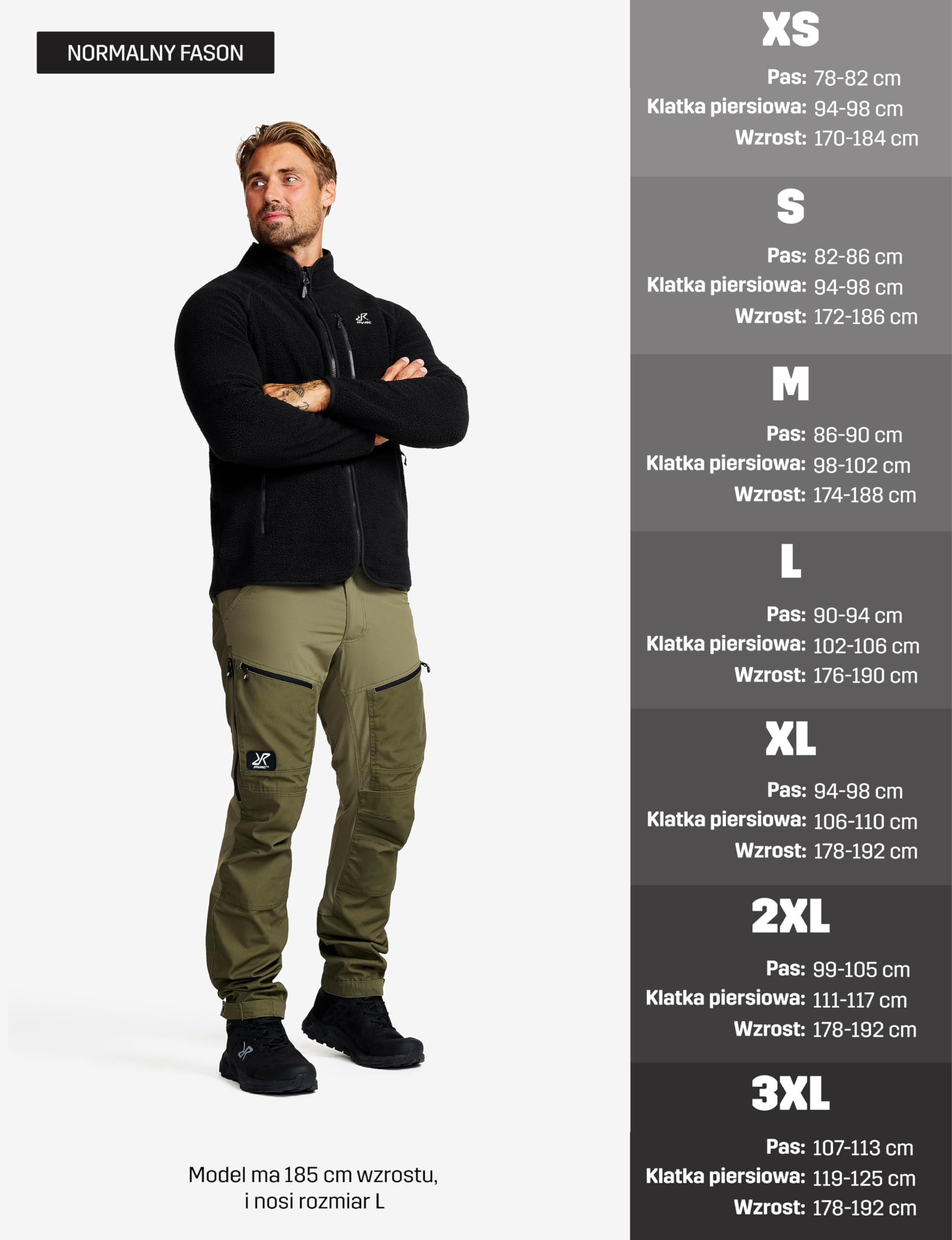 RevolutionRace Canyon Full-Zip Pile Fleece Meski, Polarowa kurtka outdoorowa, idealna do turystyki pieszej