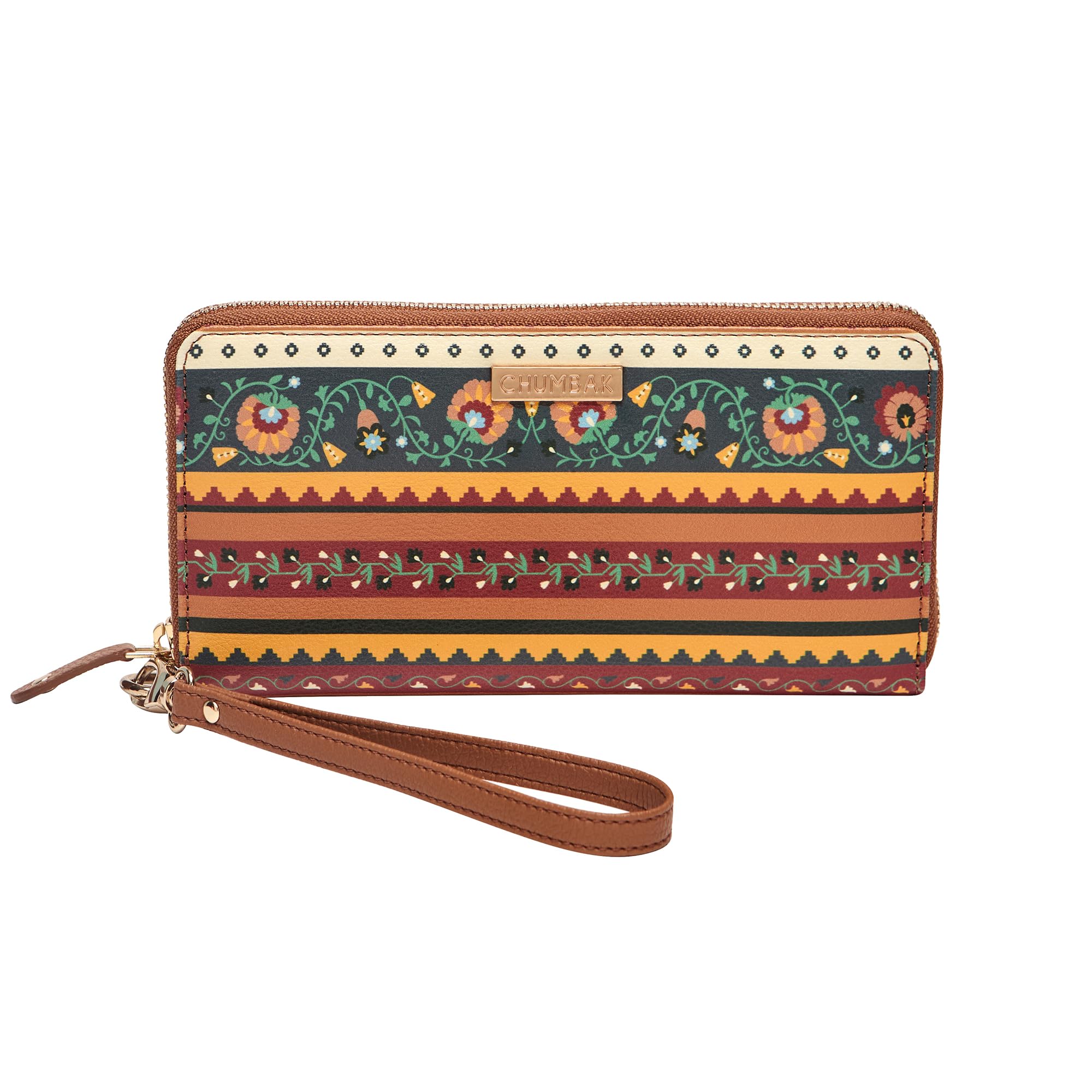 Jaipur Wallet for Women, Tan Floral PU Leather, Digital Nomad Collection, Zipper Closure, Stylish Compact Wallet for Daily Use, Lightweight and Travel-Friendly-image-39