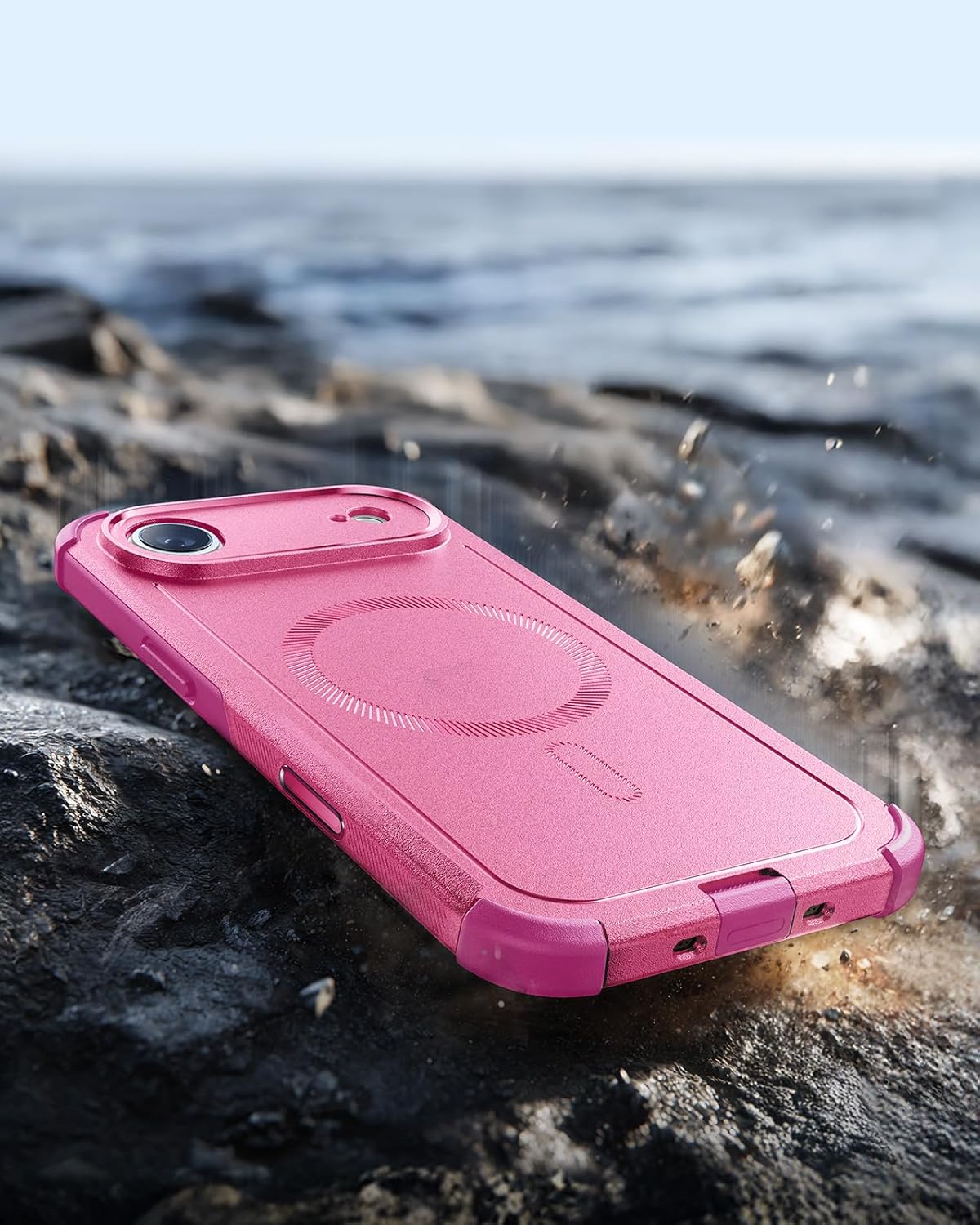 ESR for iPhone Air Case, 7X Military-Grade Drop Protection, Shock-Absorbing Rugged iPhone 17 Air Cover with Camera Control Button, MagSafe Accessories Compatible, Cyber Series, Rosy Pink - Image 7
