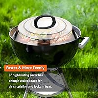 Vista 3 de Leonyo Cúpula de fusión y prensa de parrilla de hierro fundido, cubierta de hilvanado de 12 pulgadas con prensa redonda de tocino, triturador