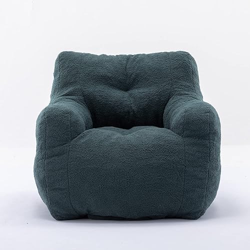 Miniatura 5 de kevinplus Puf - Silla de sofá individual con acento de espuma suave y esponjosa, silla de ocio de espuma de alta resistencia para sala de estar,