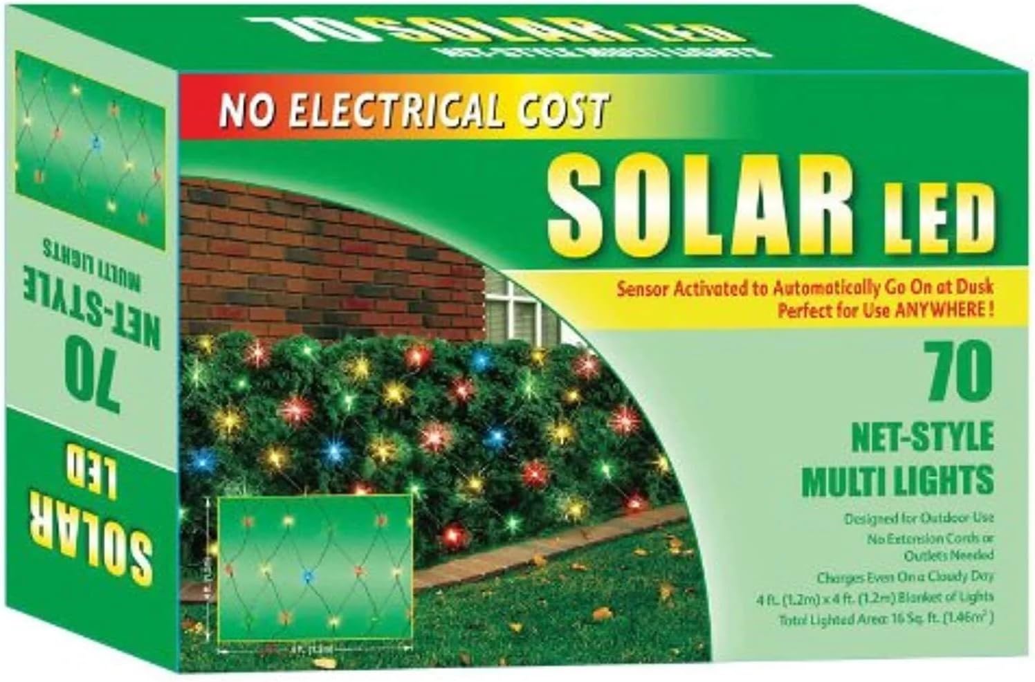 Good Tidings Holiday Solar Powered LED NetStyle Light Set