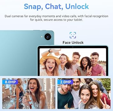 ECOPAD Android 15 Tablet, 10.1 Inch Tablets with Octa-core Processor,HD IPS Screen, 12GB RAM+128GB ROM, Support 1TB Expansion, Dual Band WiFi, BT 5.0,18W Fast Charge and Long-Lasting Battery,Blue