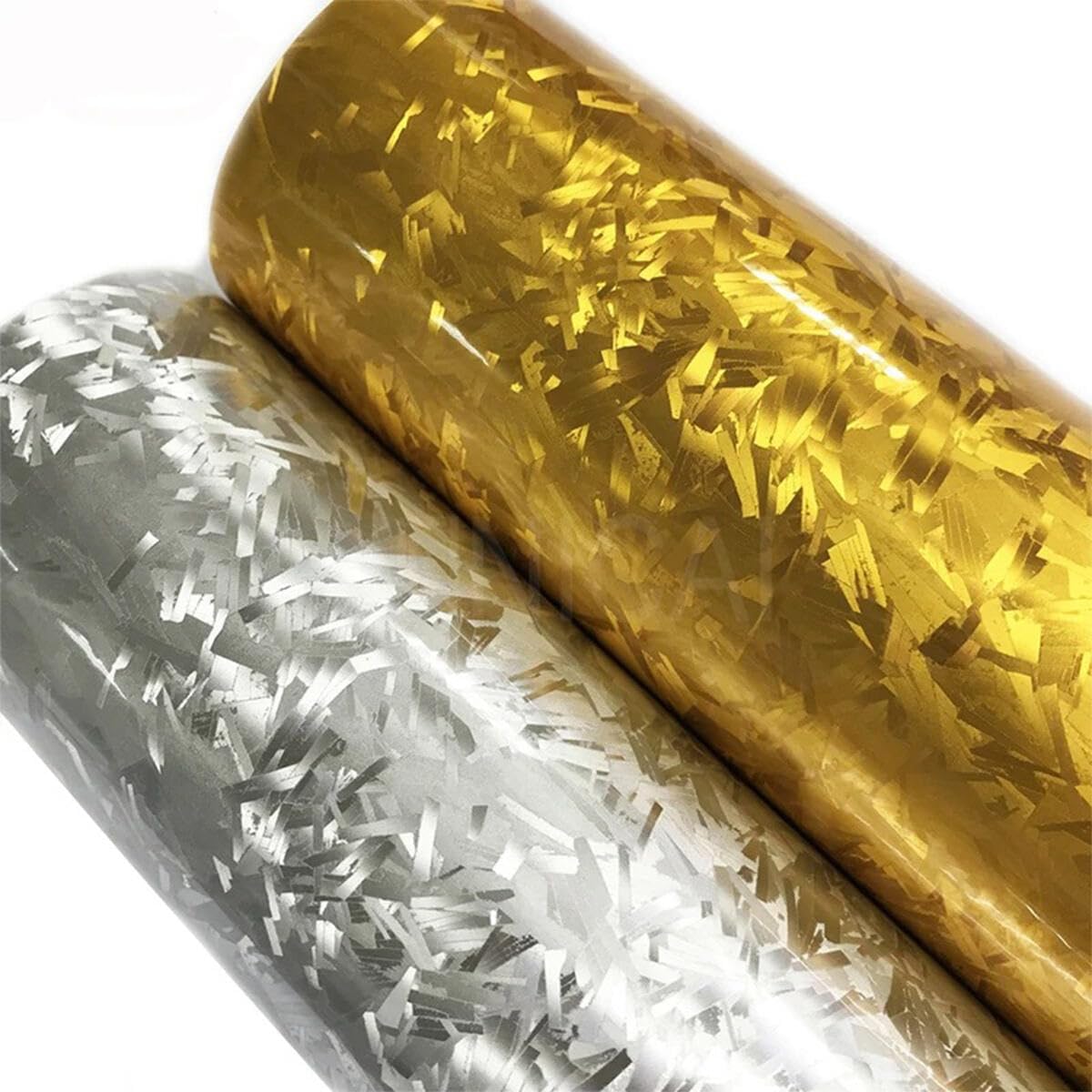 Queenbox 7.8x59.8in Silver Irregular Forged Car Vinyl Wrap, Carbon Fiber Self-Adhesive Air Release Car Sticker Decal for Auto Scooter Furniture