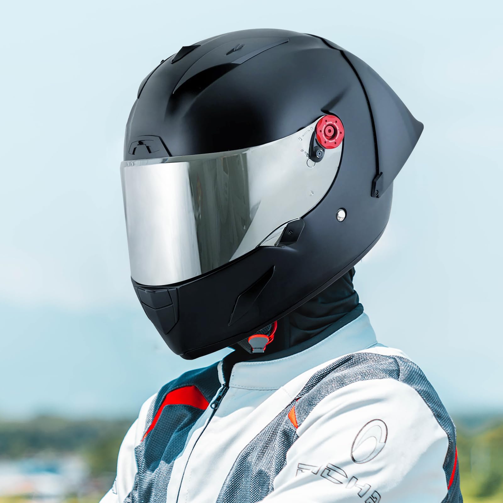 Visera Casco Moto para Shark Race R Pro GP, Visera para Casco Integral de Motocicleta,Lente de Casco de Protección contra el Viento para Moto,Accesorios para Cascos de Moto (Plata)