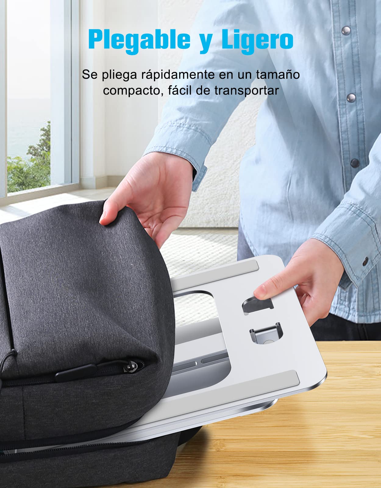 Babacom Soporte Portátil Plegable para Laptop con Altura Ajustable, Aleación de Aluminio Ventilado Compatible con MacBook PC 10-16"