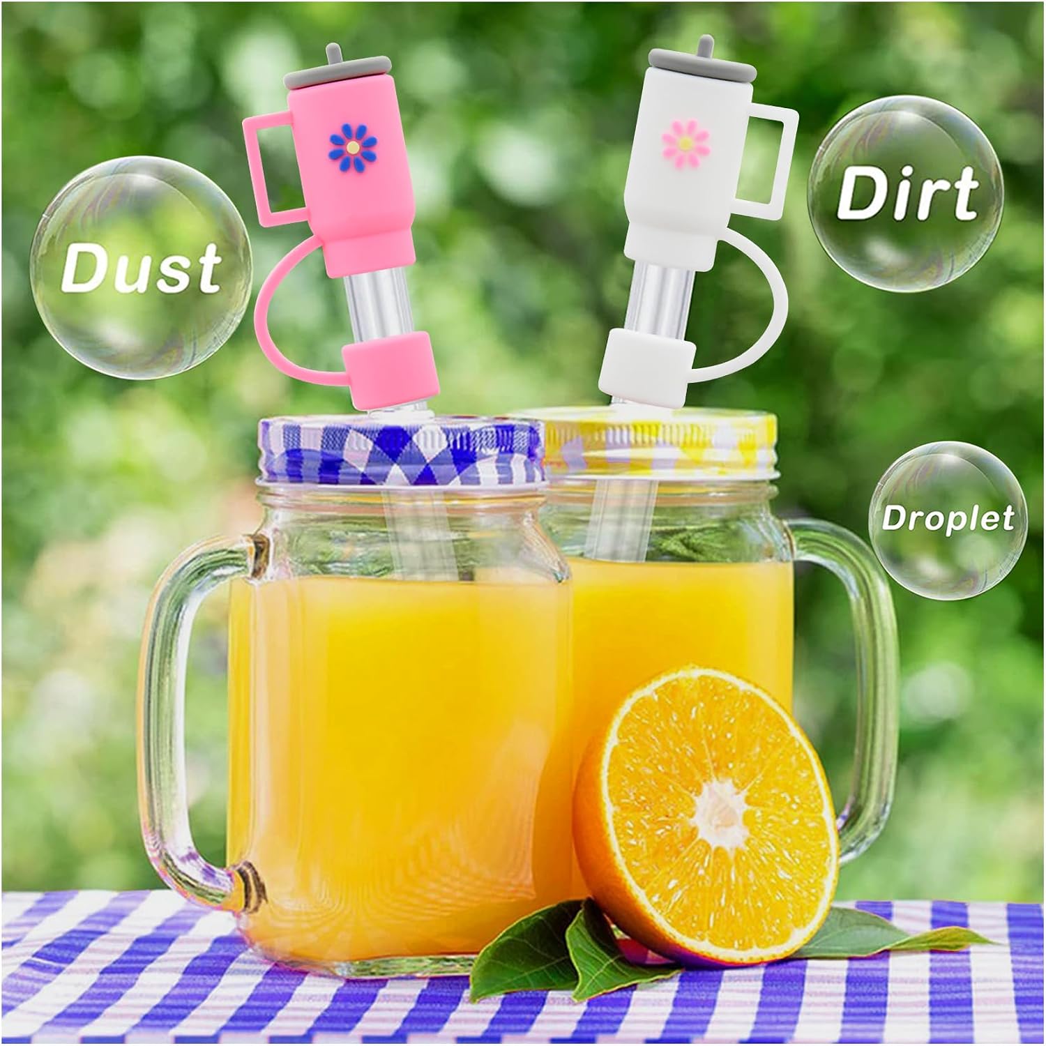 Stanley Cup Silicone Straw Topper - Compatible with 30 & 40 Oz Tumbler, Straw Tip Covers (10Pcs)