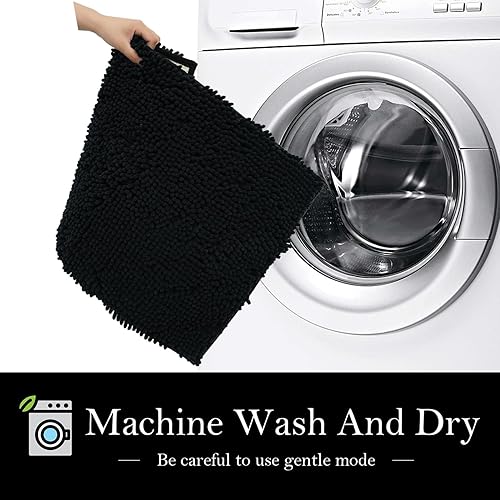 Miniatura 9 de AINAHYVA Alfombras de baño de felpilla, superabsorbentes, fuerte PVC antideslizante, tapetes de baño para baño, felpa peluda, gruesa, lavable a