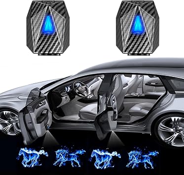 Custom Car Door Light Projector, Custom Animated Logo LED Dynamic Projector,Rechargeable Wireless Car Door Step Courtesy Welcome,Cars Use at Night for car Brand Series Compatible