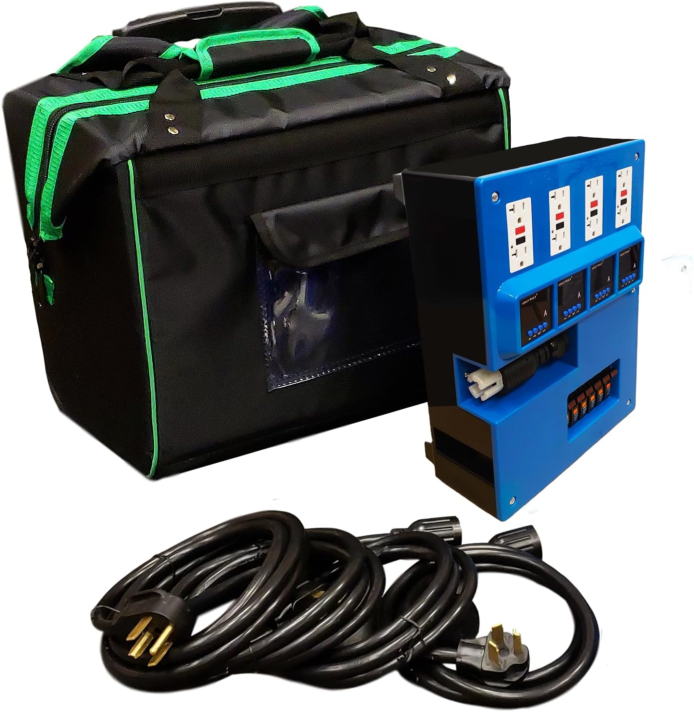 ASD Products- Turtle Power Distribution Kit Turns 30amps of 240v to 60 Amps at 120v, 4 x Dual GFCI, Individual 15 Amp Breakers