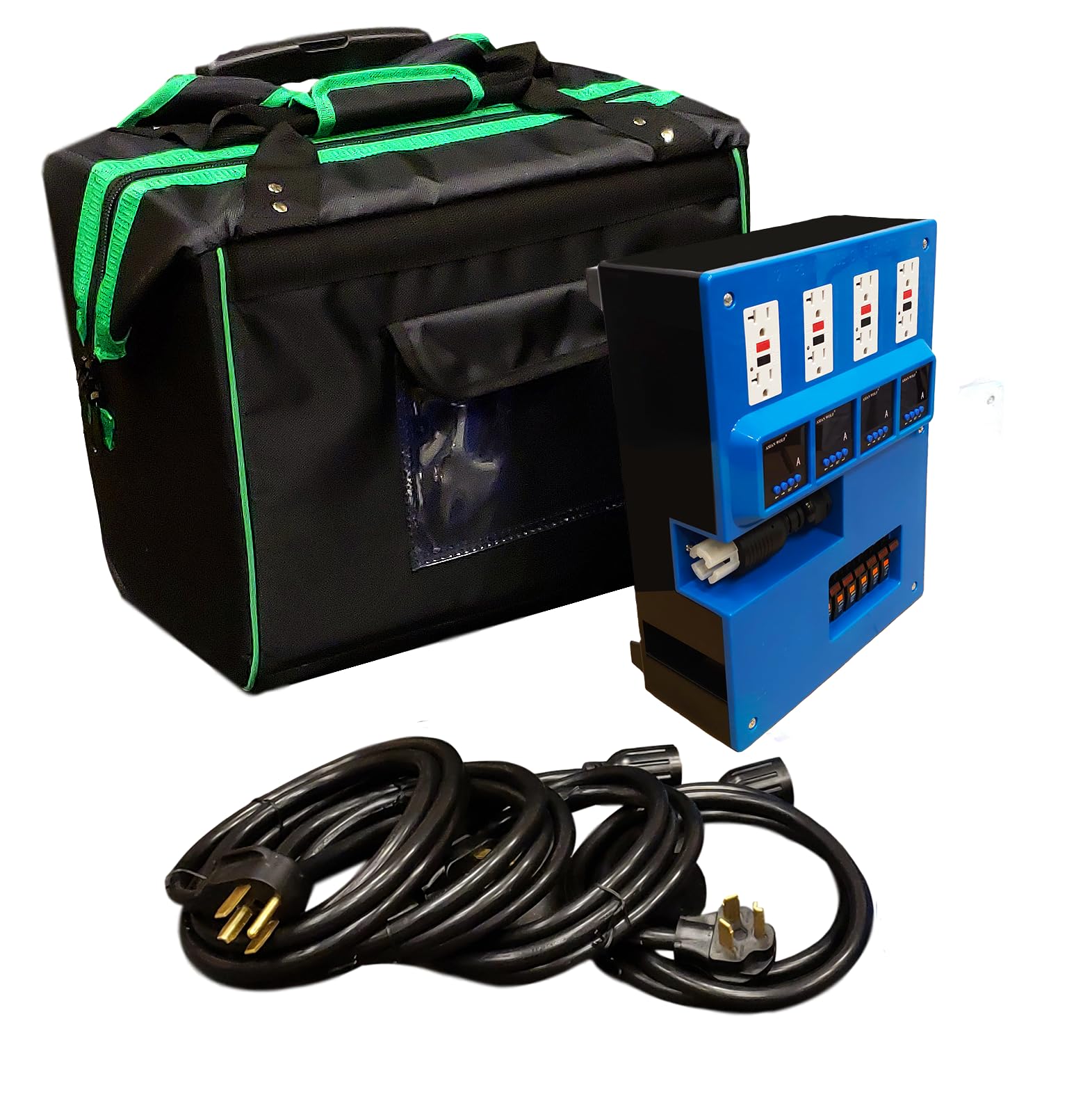 ASD Products- Turtle Power Distribution Kit Turns 30amps of 240v to 60 Amps at 120v, 4 x Dual GFCI, Individual 15 Amp Breakers