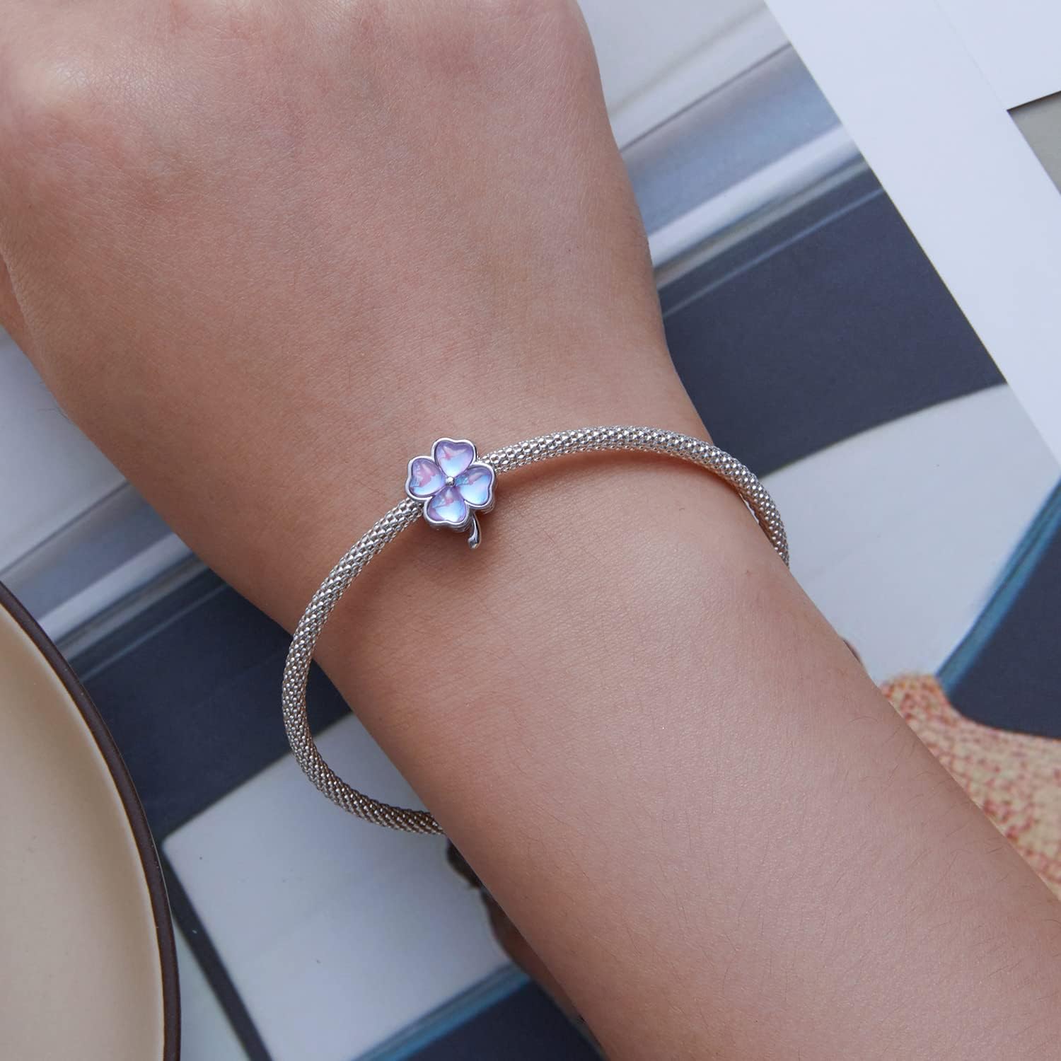 VOROCO Coffee Moon Star Dream Catcher Charms for Bracelet 925 Sterling Silver Dangle & Beads Charm for Charm Bracelet and Necklace DIY Charm Jewelry Gifts for Women - Image 2