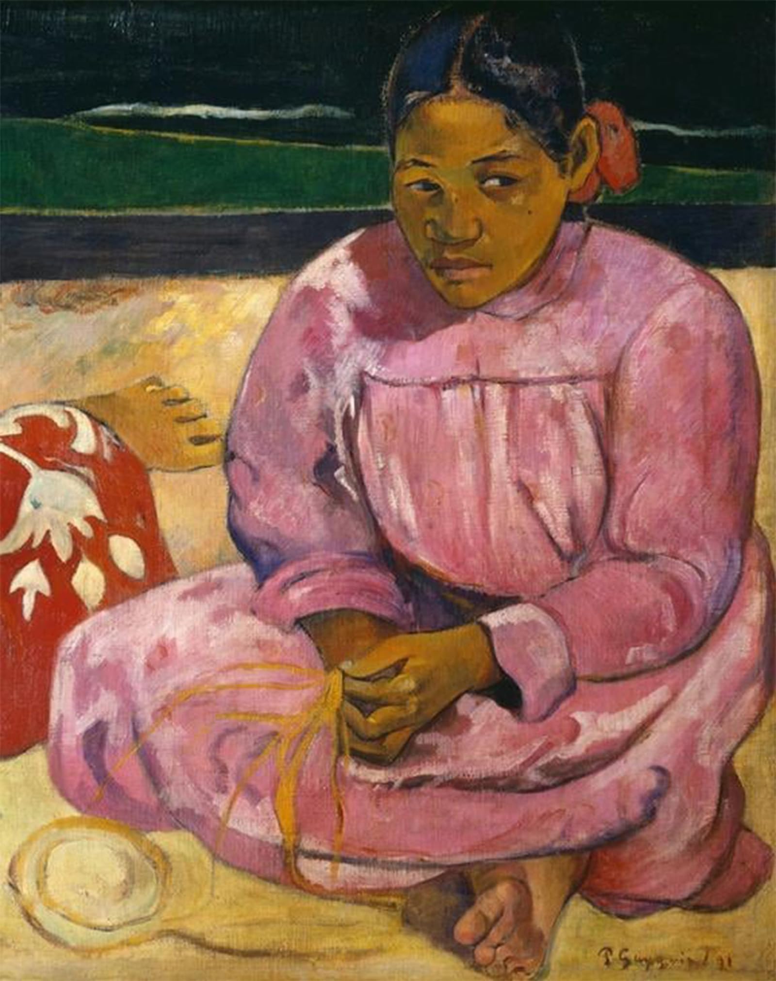 ARTXLXXBN Famous Art Print Poster Vintage Wall Art Women in Tahiti by Paul Gauguin Canvas Art Poster for Home Decor 60x90cm