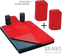 Vista 5 de Pilates Reformer - Toalla antideslizante (incluye 2 fundas de hombro para bloques) (rojo)