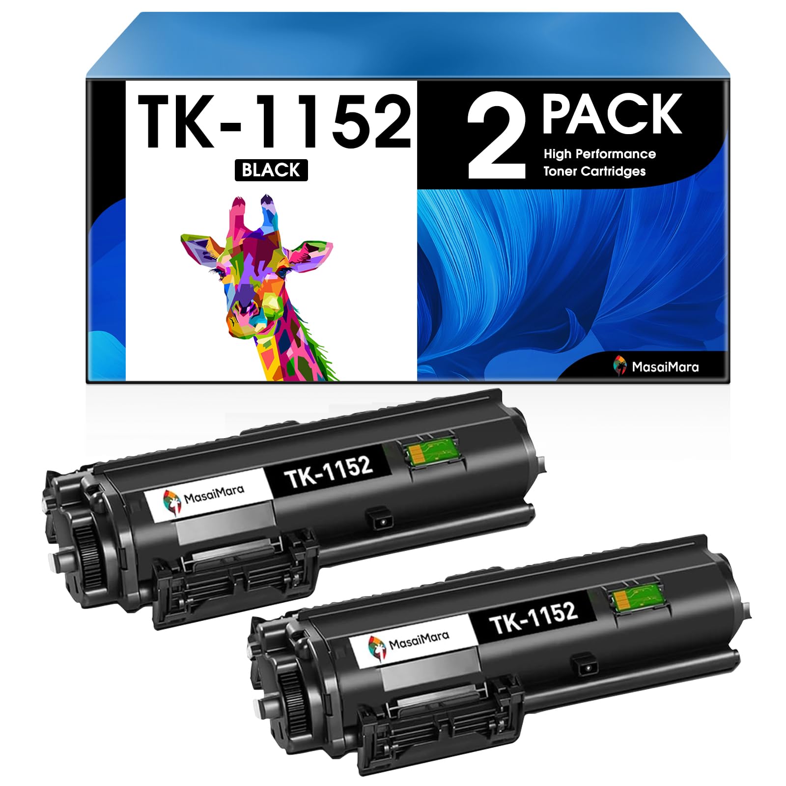 MasaiMaraTK1152 TK-1152 High Capacity Compatible Toner Cartridges Replacement for Kyocera ECOSYS P2235dw M2635dw M2635dn P2235dn M2135dn M2735dn Printer (Black, 2-Pack)