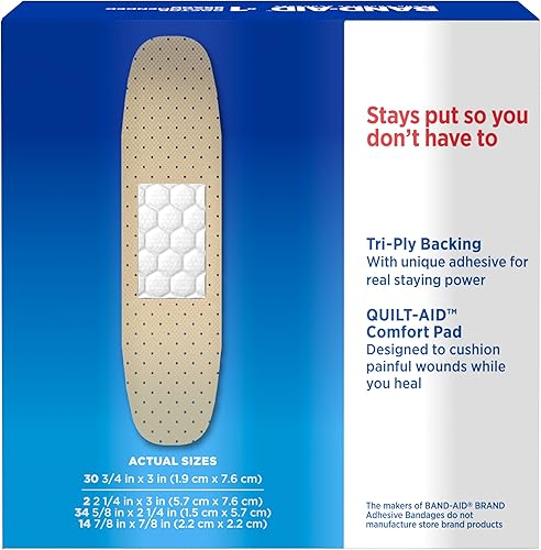 Miniatura 3 de Band-Aid Brand Tru-Stay Sheer Strips Adhesive Sterile Bandages for First Aid & Wound Protection, Individually Wrapped Wound Care Bandages for Minor