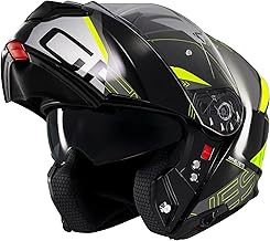 MT Helmets Genesis SV Modular Motorcycle Helmet with Retractable Sun Visor, HIRP Shell, Anti-Fog Screen and Intercom Ready | ECE 22.06 & DOT Approved