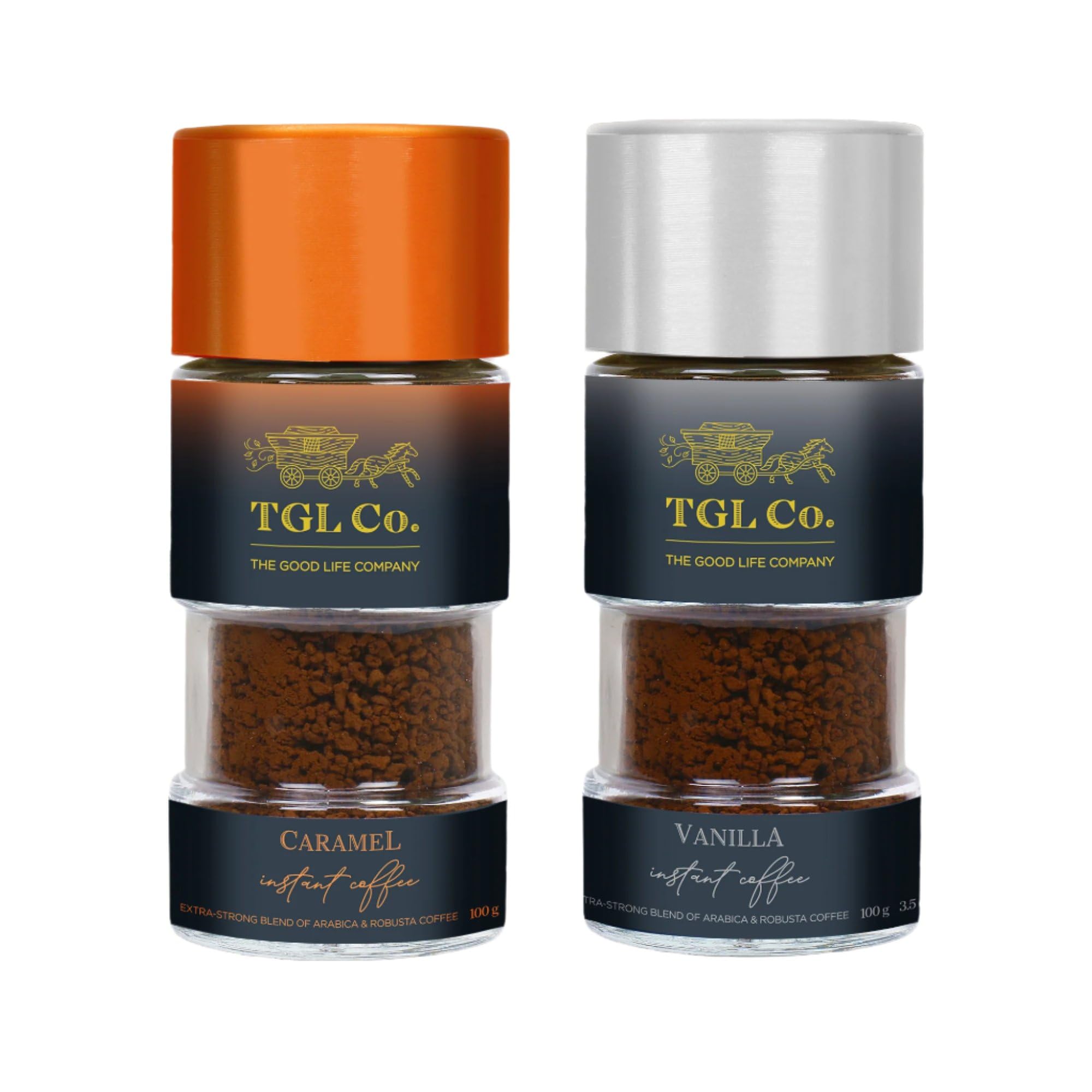 TGL Co. Caramel + Vanilla Flavoured Coffee (100Gms Each) | Rich & Smooth Taste|Everyday Coffee|Makes 50 Cups Each Bottle-picture-14