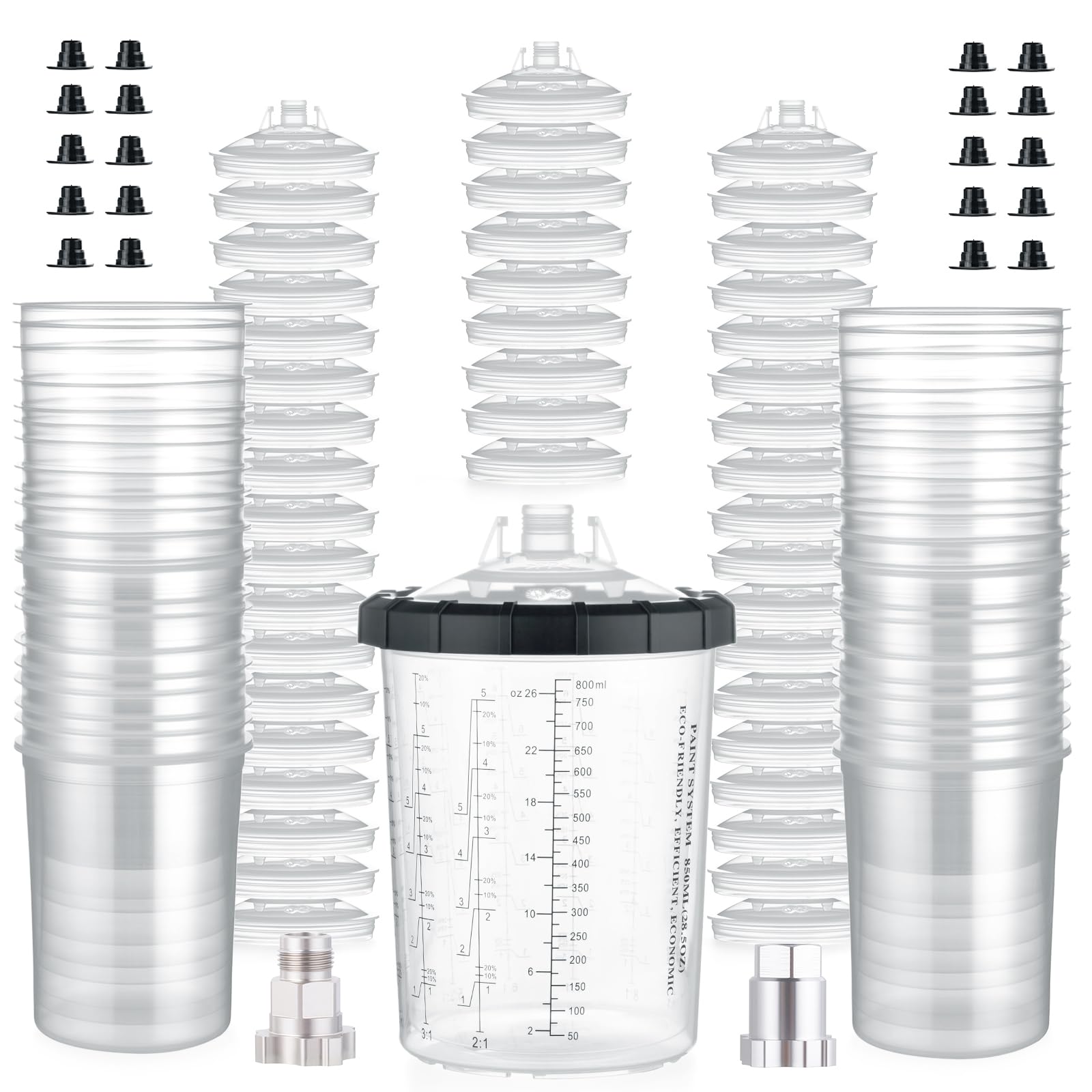 AEROPRO Tools Disposable Paint Cups Liners and Lid System 50pk,28oz