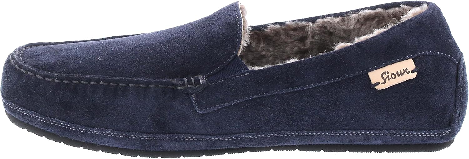 Pantofola uomo in similpelle, blù