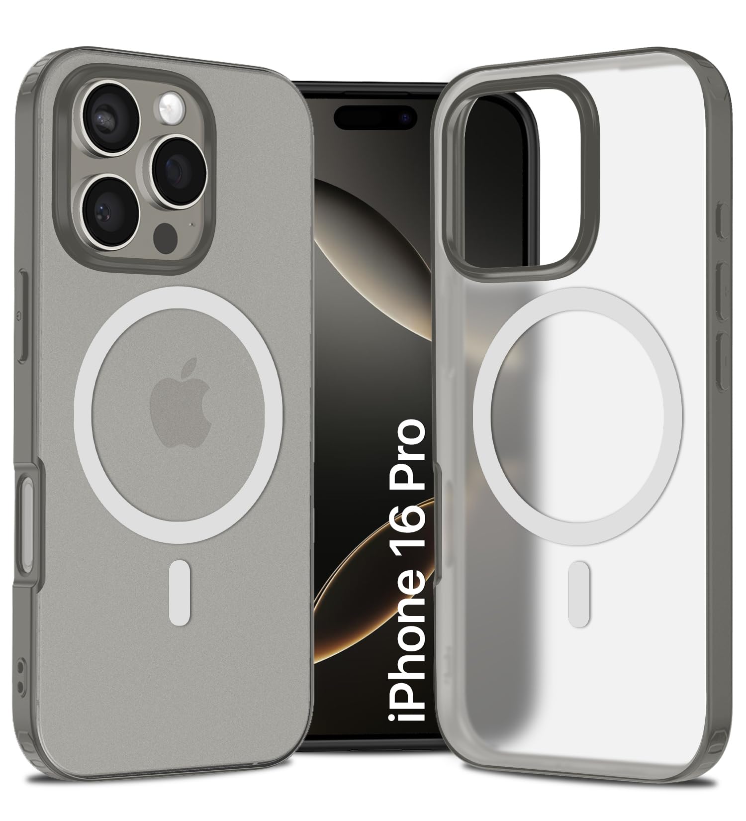 Golden Sand Shockproof Hybrid MagSnap Back Cover Case Compatible with MagSafe Designed for iPhone 16 Pro (TPU+Poly Carbonate |Semi Transparent Frost Grey) (B0DGG6WPF1) Amazon Price History, Amazon Price Tracker