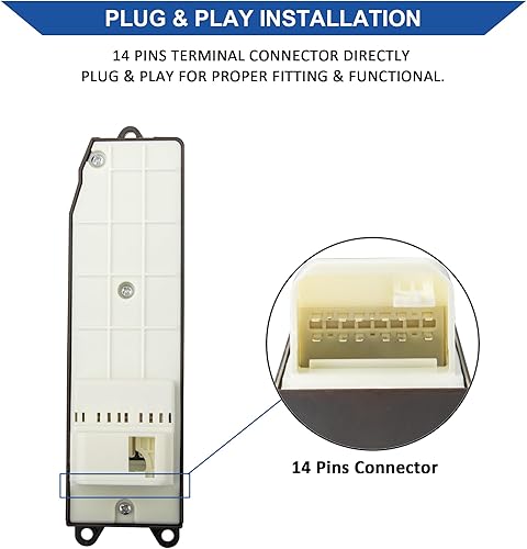 Miniatura 3 de Botón de control de interruptor de ventana eléctrica y bisel del panel del interruptor de la puerta, compatible con Toyota Matrix y Pontiac Vibe