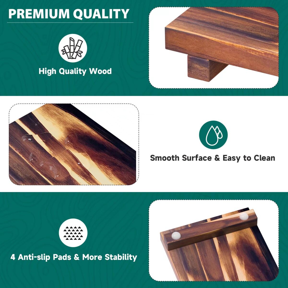 Greatseas Kitchen Soap Tray Decor, Bamboo Pedestal Stand Risers for Display, Rustic Brown Sink Tray for Bathroom Decor and Accessories, Soap Dish Holder Counter 9
